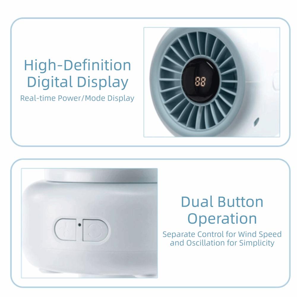 12H Runtime Baby Stroller Fan 3600mAh Rechargeable Fan Intelligent Octopus Clip Fan Children Use