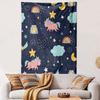 Unicorn and Stars Dreamy Night Design Patterned Tapestry Home Decor, Suitable for Bedroom and Living Room, Gift