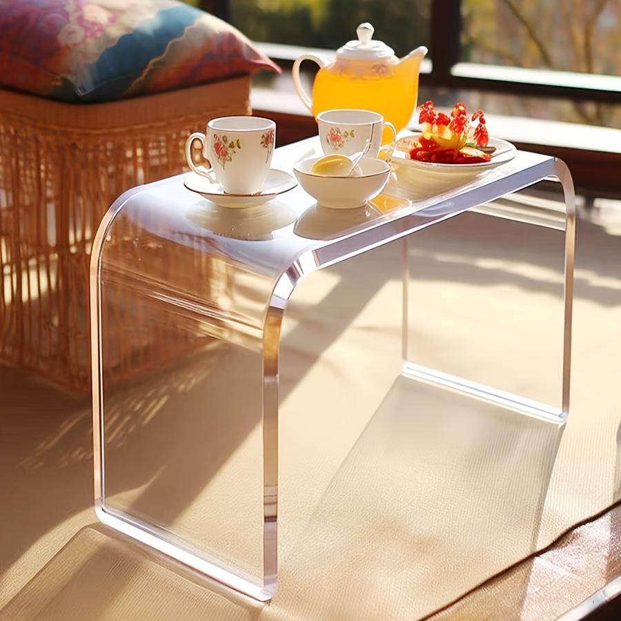 Acrylic Coffee Table Multiuse Acrylic Furniture Modern End Table Japanese Floor Table for Office Living Room Porch Family Garden