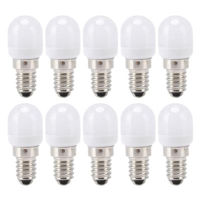 10Pcs E14 Light Bulb Stainless Steel 1.5W 220V LED Bulb for Chandelier Ceiling Cabinet Wall Table