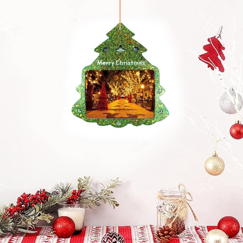 Snowflake Photo Frame Drop Glue Mold Diy Christmas Decor Snowflake Photo Frame Pendant Desktop Ornament Silicone Mold