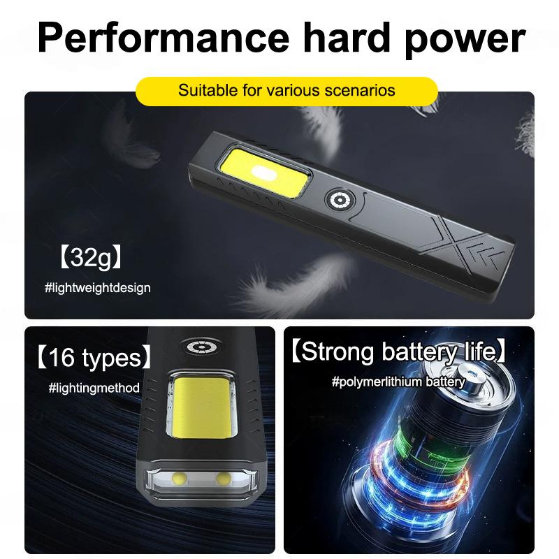 Led Keychain Flashlight Rechargeable 550Lm Portable Mini Torch Pocket Lantern Flood Work Light With Magnet For Emergency