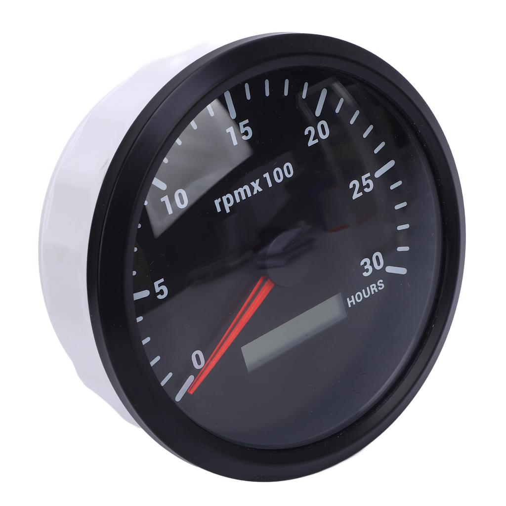 110mm 4 3 8in Tachometer 7 Color Backlight DC 9 32V 3000RPM Gauge with Hour Meter for Car Yacht RV Boat Truck Black