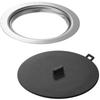 Yamazaki Kitchen Drain Net Holder Magnetic Soaking Cap Tower Drain Drain Dishwasher Sink Cover 10688 1317 (Silver) + (Black) [2-Piece Set] Net,