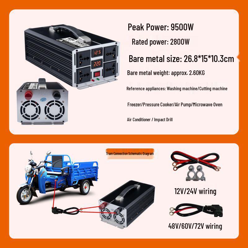 High-Power 12V-60V To 220V Vehicle Inverter & Power Converter