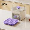 Flexible Ice Cube Maker 2-In-1 Tray, And Storage Bin Set, Large Capacity 25-Cell Reusable Mold with Lid One-Click Easy Release Maker, for Camping