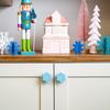 WTEMPO Christmas Decorative Cabinet Handle Covers Stretch Over Hardware Decorations Holiday Christmas Festive Door Knobs for Kitchen Bathroom Dressers