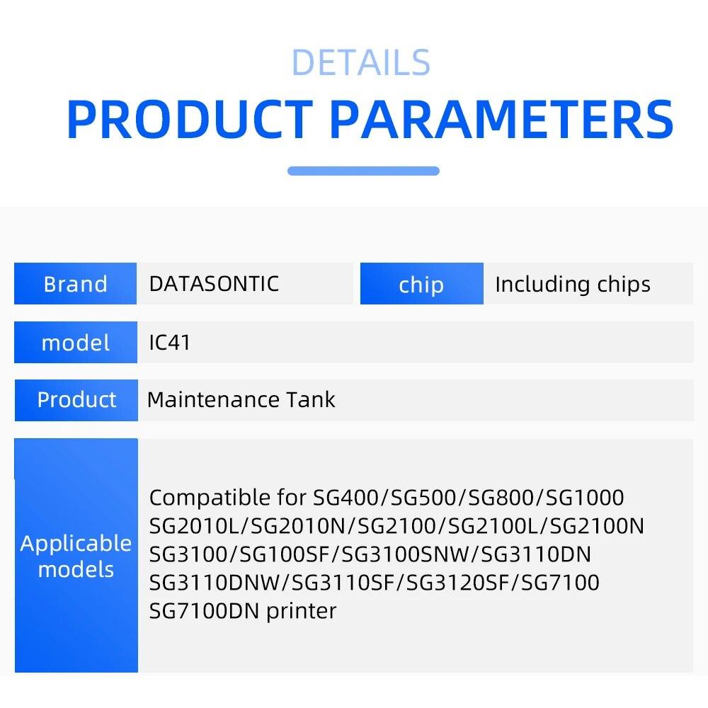 IC41 41 Caixa de manutenção Unidade coletora de tinta 405783 para impressora Ricoh SG400 SG500 SG800 SG1000 SG2010L G2010N SG2100/L/N SG3100/SF