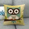 Cartoon Owl Series Digital Printing Short Plush Pillow Covers Decorative for Car Sofa Office Cushion Cover Home Goods