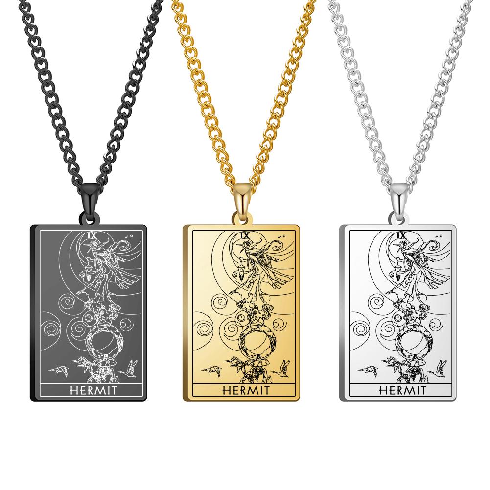 Dawapara Shadowscapes Tarot The First Set of Cards Pendant Necklace The Major Arcana Tarot Cards Stainless Steel Jewelry steel