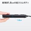 Sanwa Supply USB PD 100W GaN Slim Power Strip with 2 AC Outlets, 2 x USB-C, 1 x USB-A, Fast Charging for Laptops and Smartphones, Slim 18mm L-shaped P