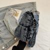 Multi-layer Denim Bag Vintage Shoulder Bag Women's Embroidered Crossbody Bag