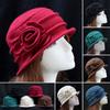 French Winter Beret Hat 3D Floral Fleece Winter Cap Hot Church Hat  for Women