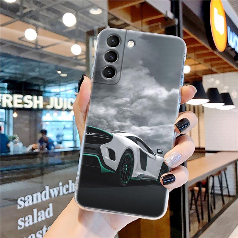 Transparente Silikonhülle für Männer und Frauen mit Sportwagen für Samsung Galaxy S22 S21 S20 FE S 22 Ultra S10 E S9 Plus 5G Telefonabdeckung Coque
