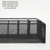 Iron Metal Desk Organizer Hollow Mesh Office Storage Basket Stationery Storage Box  Desktop Use
