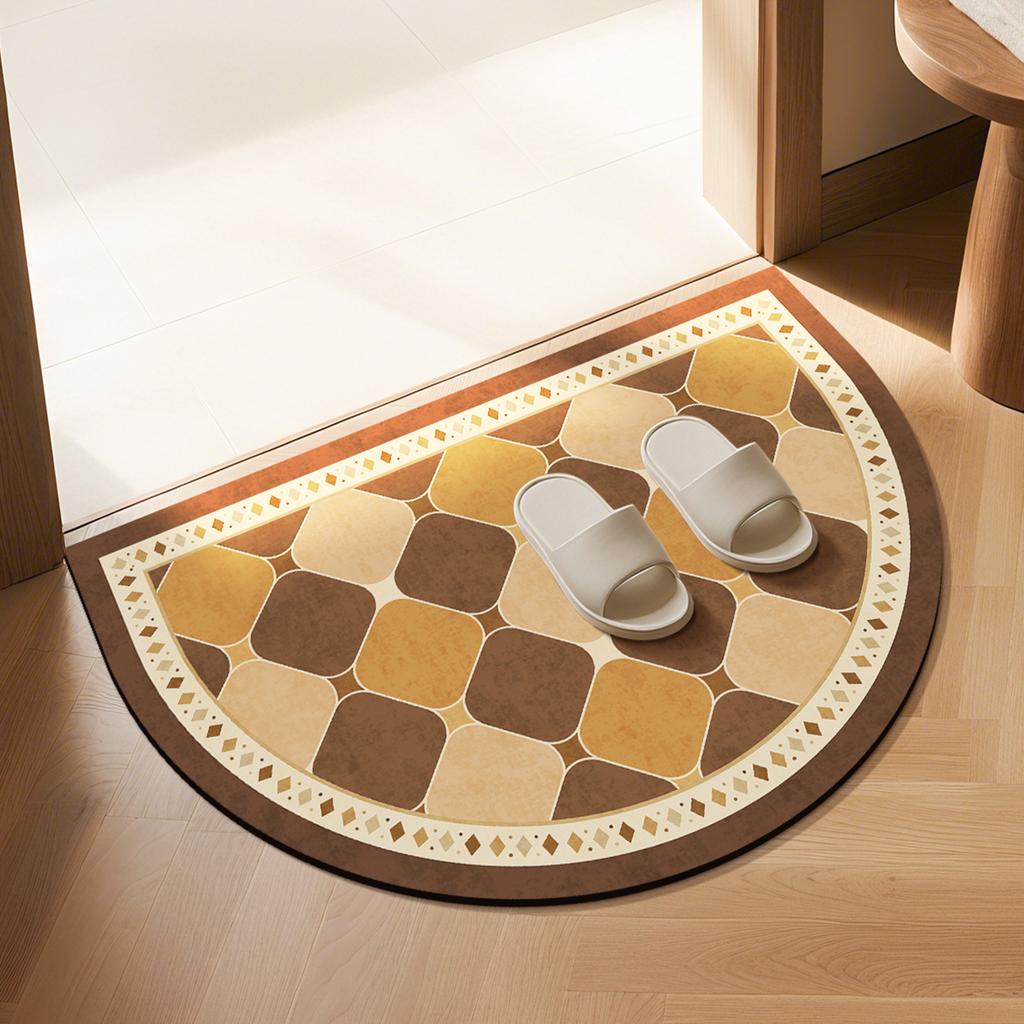 Retro wind diatom mud floor mat household bathroom door bathroom floor mat water absorption quick drying dirt resistant non-slip mat