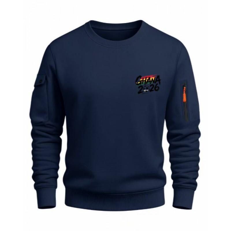 2026 Mens Printed Crewneck Sweatshirt Casual Slim Fit Top Teens