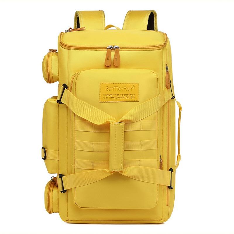 Trendy Waterproof Nylon Travel Backpack Long-distance Touring Business Trip Luggage Bag Detachable Handheld Strap College Student Computer Schoolbag