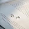 Beixi Asymmetrical Musical Note Stud Earrings - Elegant S925 Sterling Silver, 2025 Style for Women.