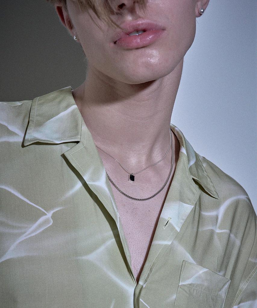 Ag47 N.È-N-15 Black Cubic Necklace