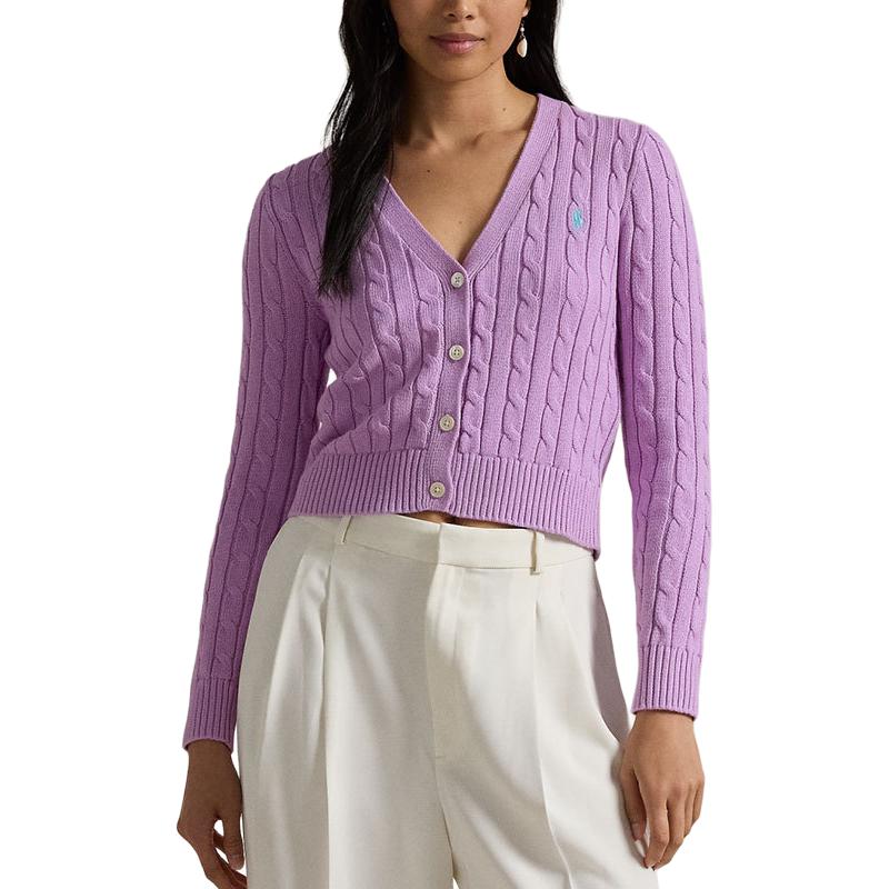 Polo Ralph Lauren Ss24 Solid Color Logo Embroidered Single-Breasted Slim Fit V-Neck Long Sleeve Knit Sweater Women Sweater WMPOSWENDW20250-500