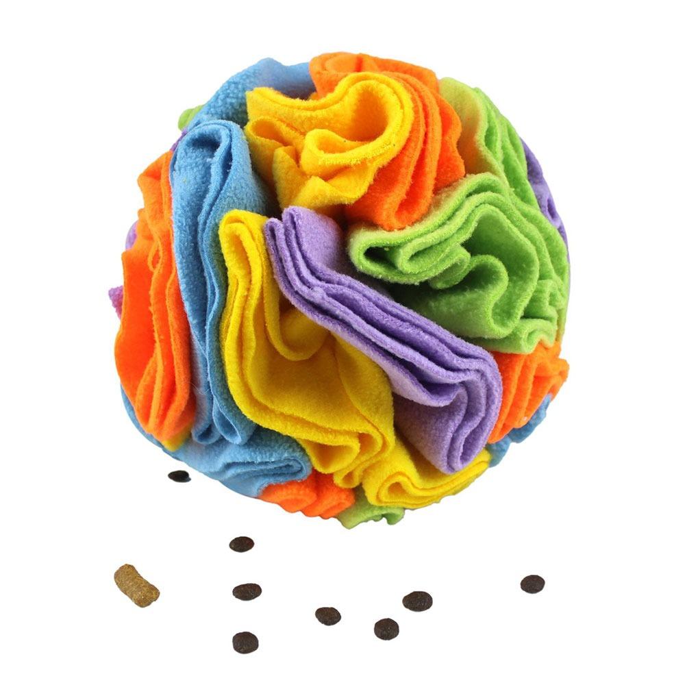 

Cute Polar Fleece Interactive Dog Toys Hiding Food Portable Dog Snuffle Ball Training Durable Slow Feeder Dog 10CM