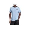 Adidas Originals Striped Crew Neck Slim Fit Short Sleeve T-Shirt Men Tops Gray Blue JY1371