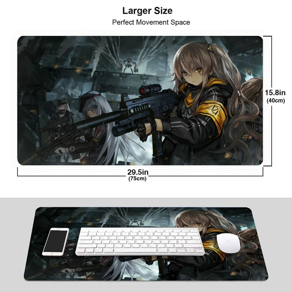 Keviners Mouse Pad Rem Ram Mouse Pad Gaming Anime Impermeabil 40 x 75 x Dimensiune Antiderapantă 0.3cm (Prima linie pentru fete)
