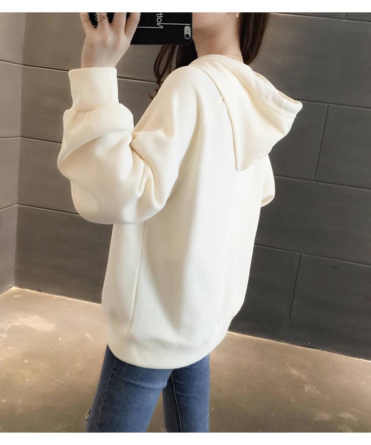 Korean Style 2026 Spring Autumn Loose Pullover Hoodie for Women - Trendy College Sweatshirt