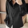 Luxuriöse langärmlige Seidenbluse für Damen, Top zum Schichten oder für schicke Anlässe