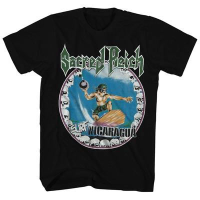 Nueva Camiseta Auténtica de Sacred Reich Surf Nicaragua Thrash Metal Banda T-Shirt SML2XL Unisex Camiseta