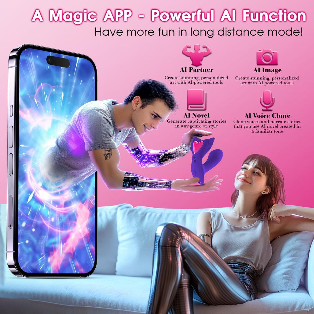 APP Control Panties Wearable Dildo Vibrator with 9 Vibrations Clitoris Stimulation G Spot Massage Adults Sex Toys for Women