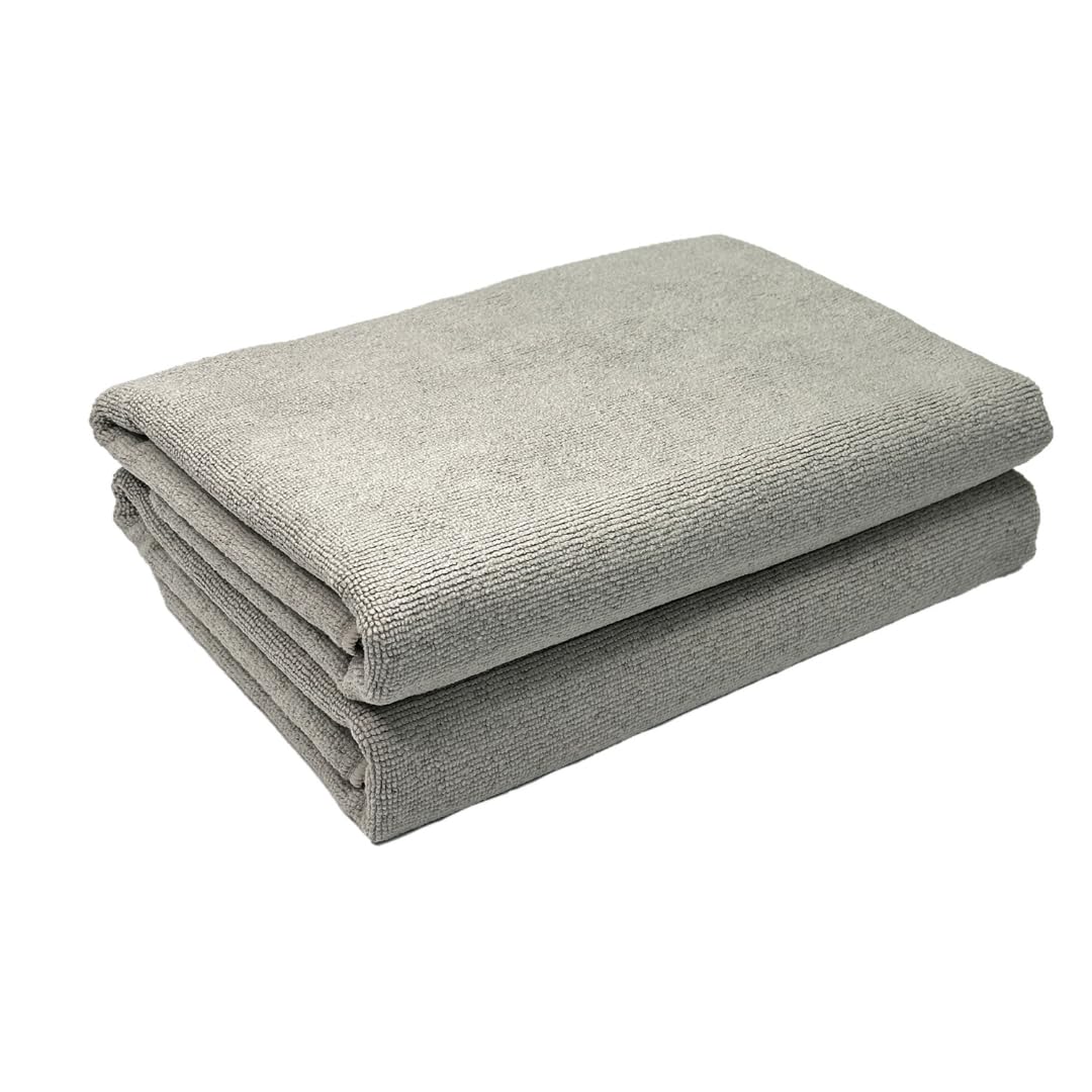

TARO WORKS Car Wash Super Large Microfiber Towels, Absorbent, Cloths, 60x120cm, Gray, 2-Pack серый