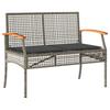 Vidaxl 4-Cz. Garden Furniture Set, Cushions, Grey PE Rattan