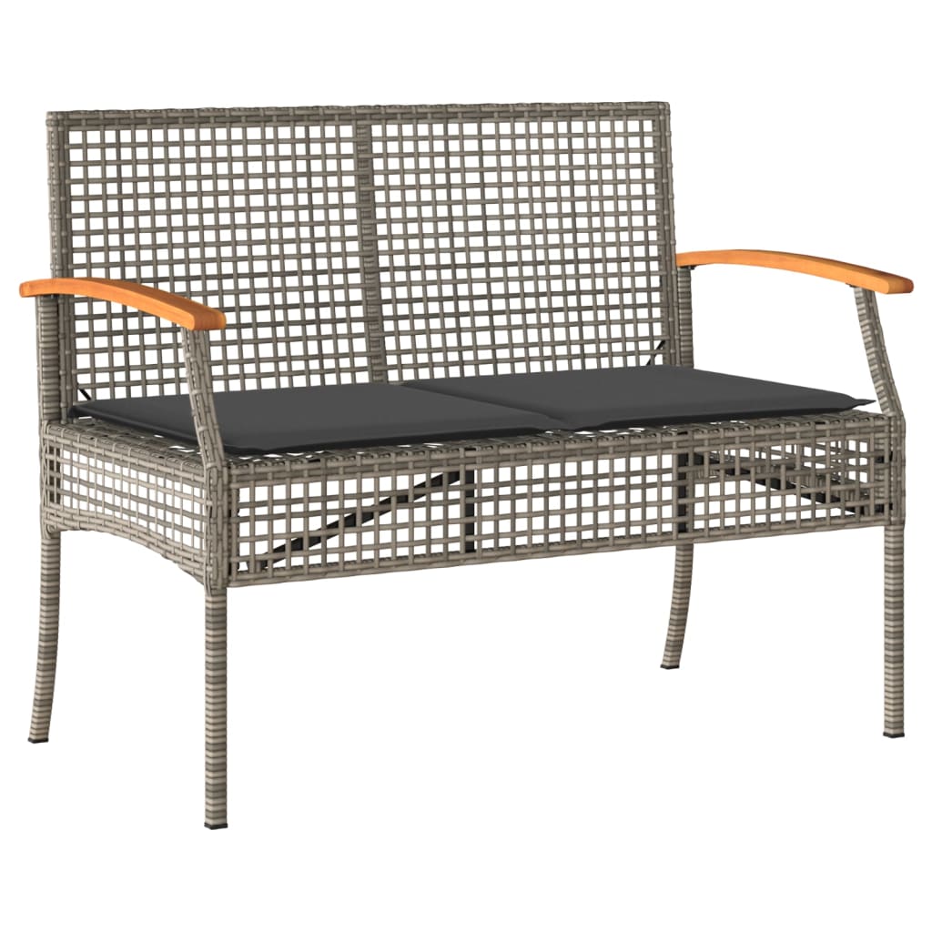 Vidaxl 4-Cz. Garden Furniture Set, Cushions, Grey PE Rattan