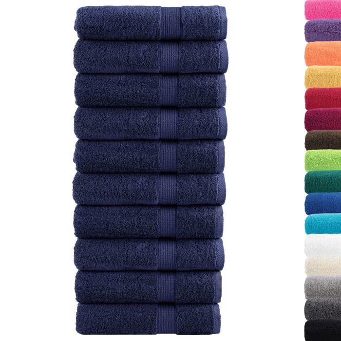 VidaXL Essuie-mains de Qualité Supérieure 10 pcs, Serviettes de Bain, Serviettes à Main, Débarbouillettes de Salle de Bain, 137259