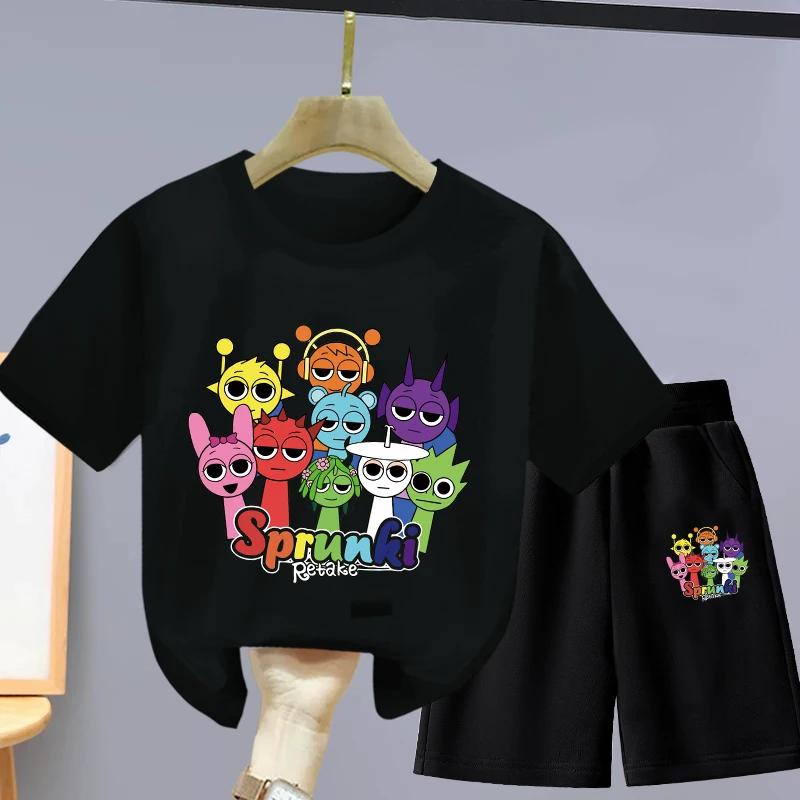 Summer 3D Print Child Ren's Set New Style Girls' Short Sleeves and Shorts Boys' Two-piece Set
