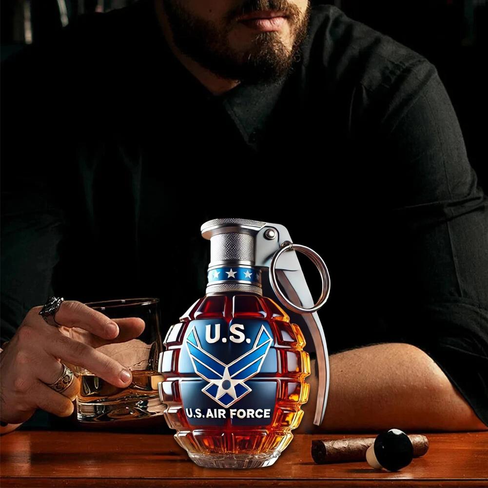 Vojenská Ruční Láhev na Whisky Gravírovaná Tvar Ruky Socha Whisky Dekorace Domů Pro Bar Koktejlový Win M8L4