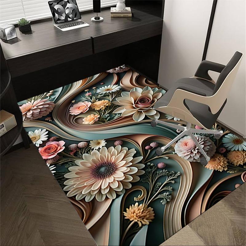 Tappeto Artistico Floreale 1 Pezzo Ultra Morbido, Spesso e Assorbente, Antiscivolo Lavabile in Lavatrice per Ingresso