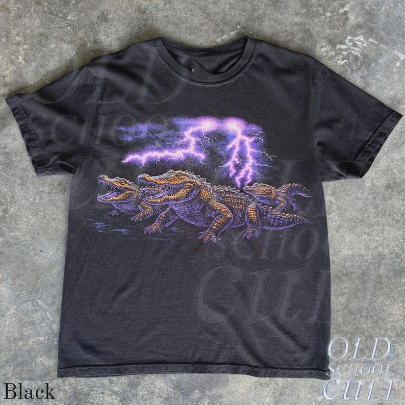

Vintage Alligator Lightnings 90s Graphic TShirt Retro Gator Swamp Shirt 90s Unisex T-Shirt XXXXL