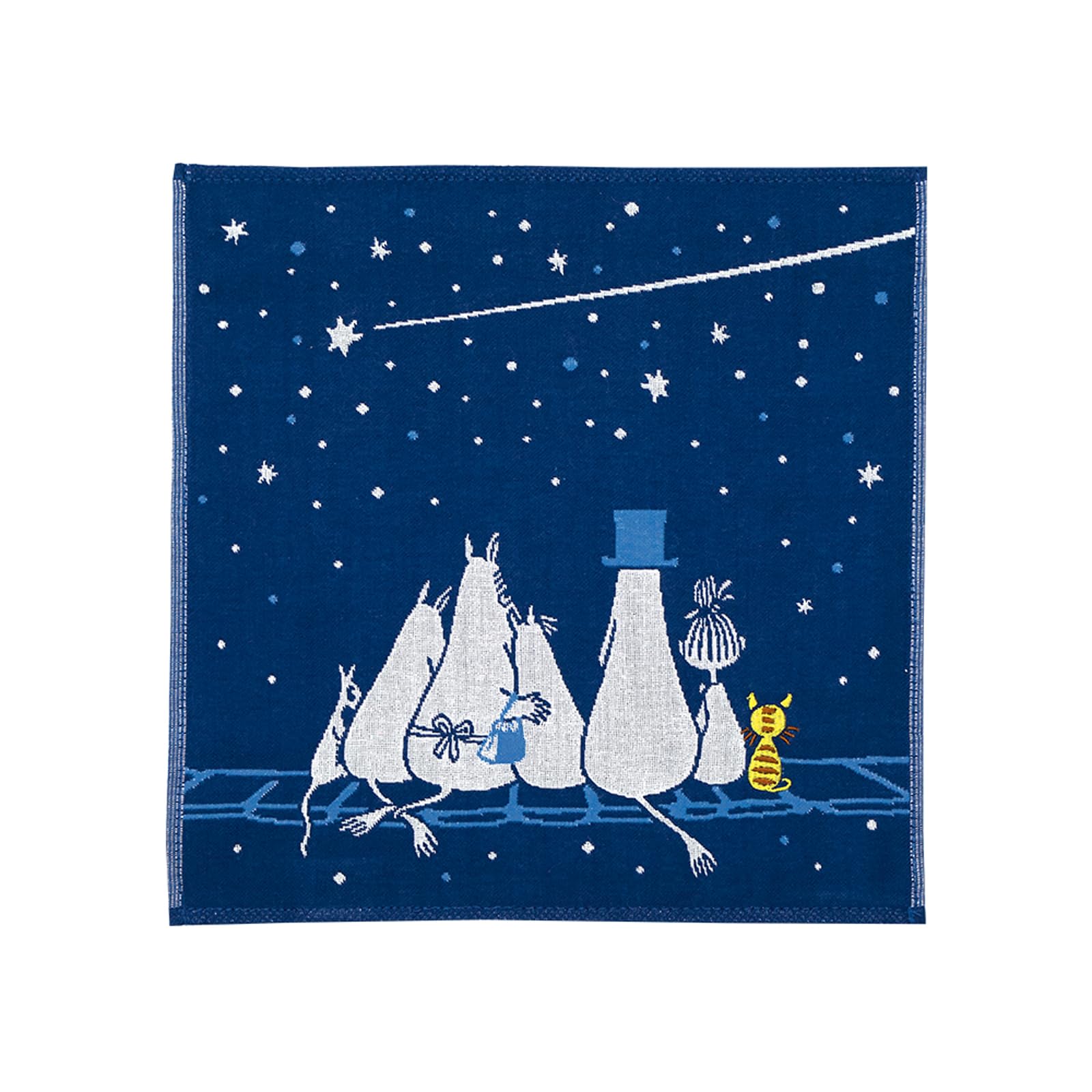 

JIKAN STYLE Moomin Gauze Gauze Pile Navy 25 x 25 05873 Handkerchief, Triple-Ply Handkerchief, Outer, Lining, 100% Cotton, Blue, Approx. cm, (Starry