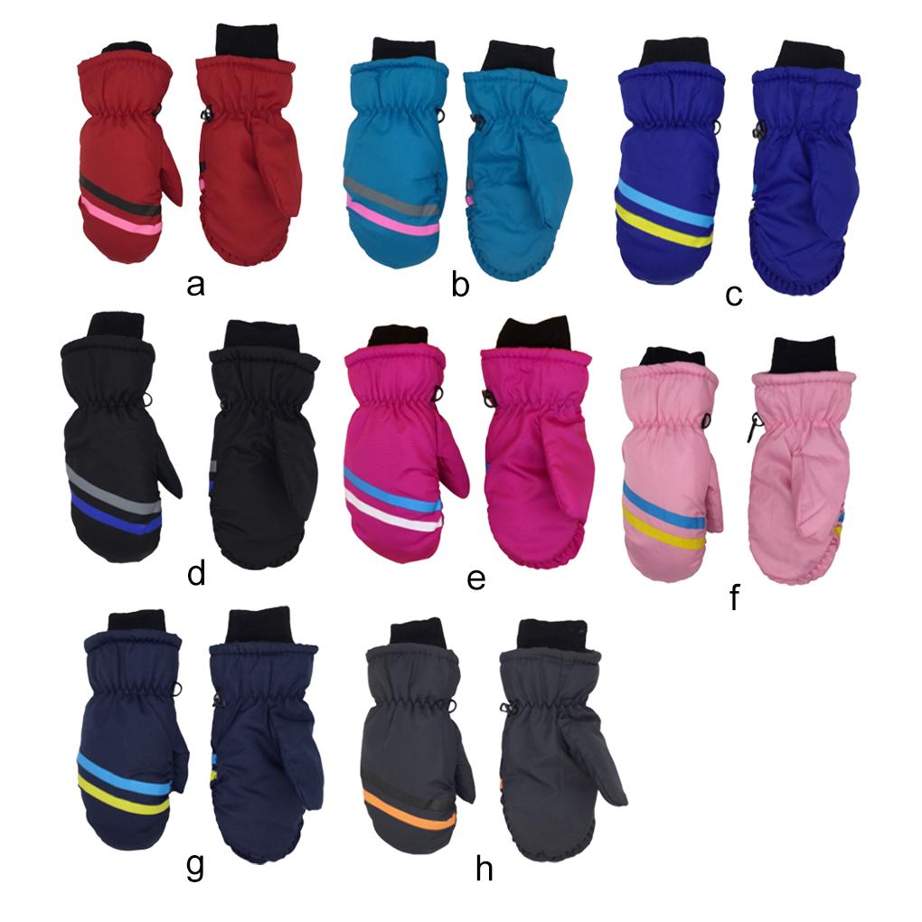 1 Pair Kids Mittens Winter Waterproof Warm with Hook for Children Sports Gear Gifts Accessories Ski Printed Outdoor Activities