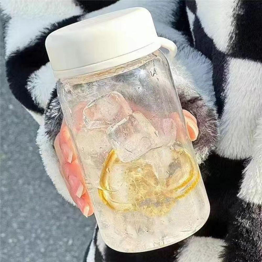 Transparent Milk Water Bottles Lifting Rope Drinking Water Bottle Bubble Tea