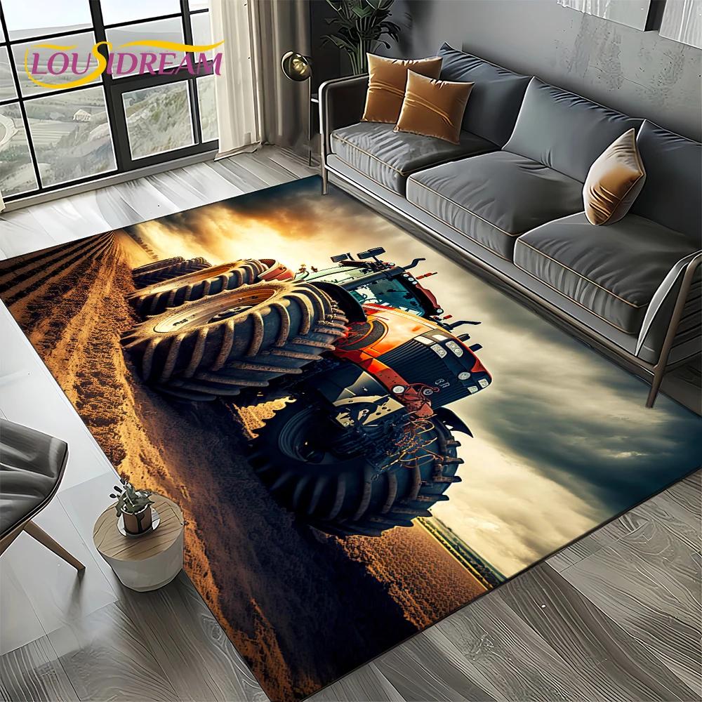 27 Style Truck Retro 3D Tractor Car Carpet Rug for Living Room Bedroom Home Sofa Decoration,Kid Area Rug Non-slip Floor Mat Gift