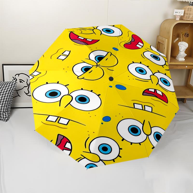 SpongeBob SquarePants Theme Automatic Umbrella, Lightweight & Portable, 8 Rib, Perfect for Outdoor Travel, Birthdays, Christmas, Gifts.