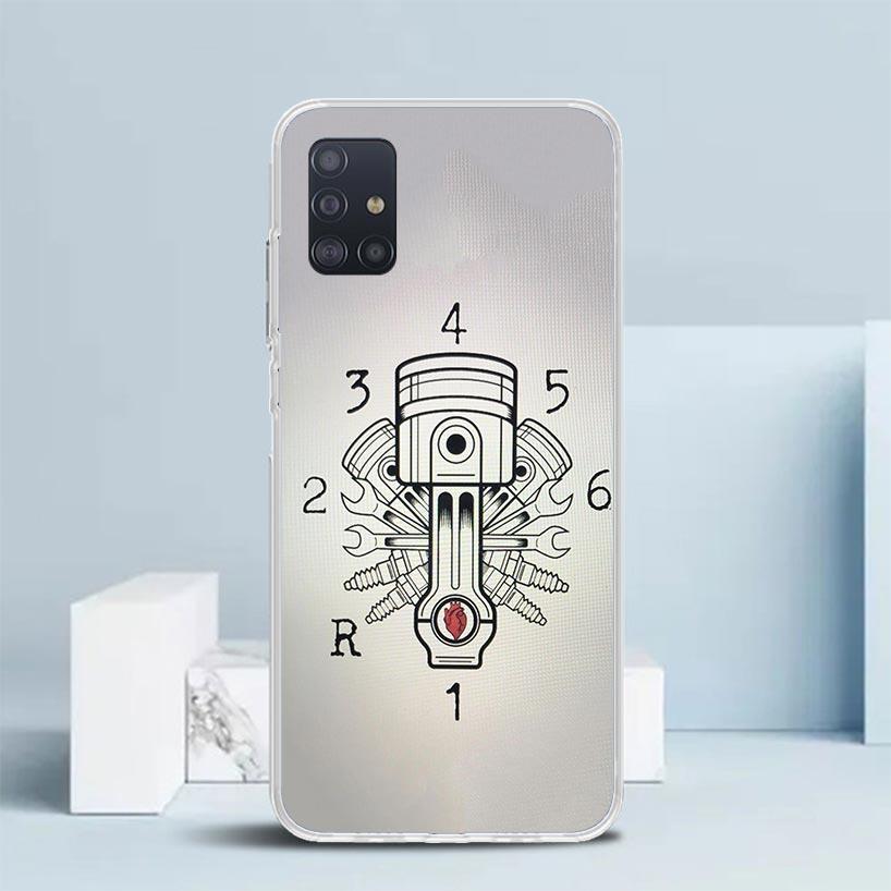 1N23456 Cool Motorcycle Soft Cover for Samsung Galaxy A12 A22 A32 A52 A72 A02S Phone Case Note 20 Ultra 10 S10 Plus A51 A71 A50S