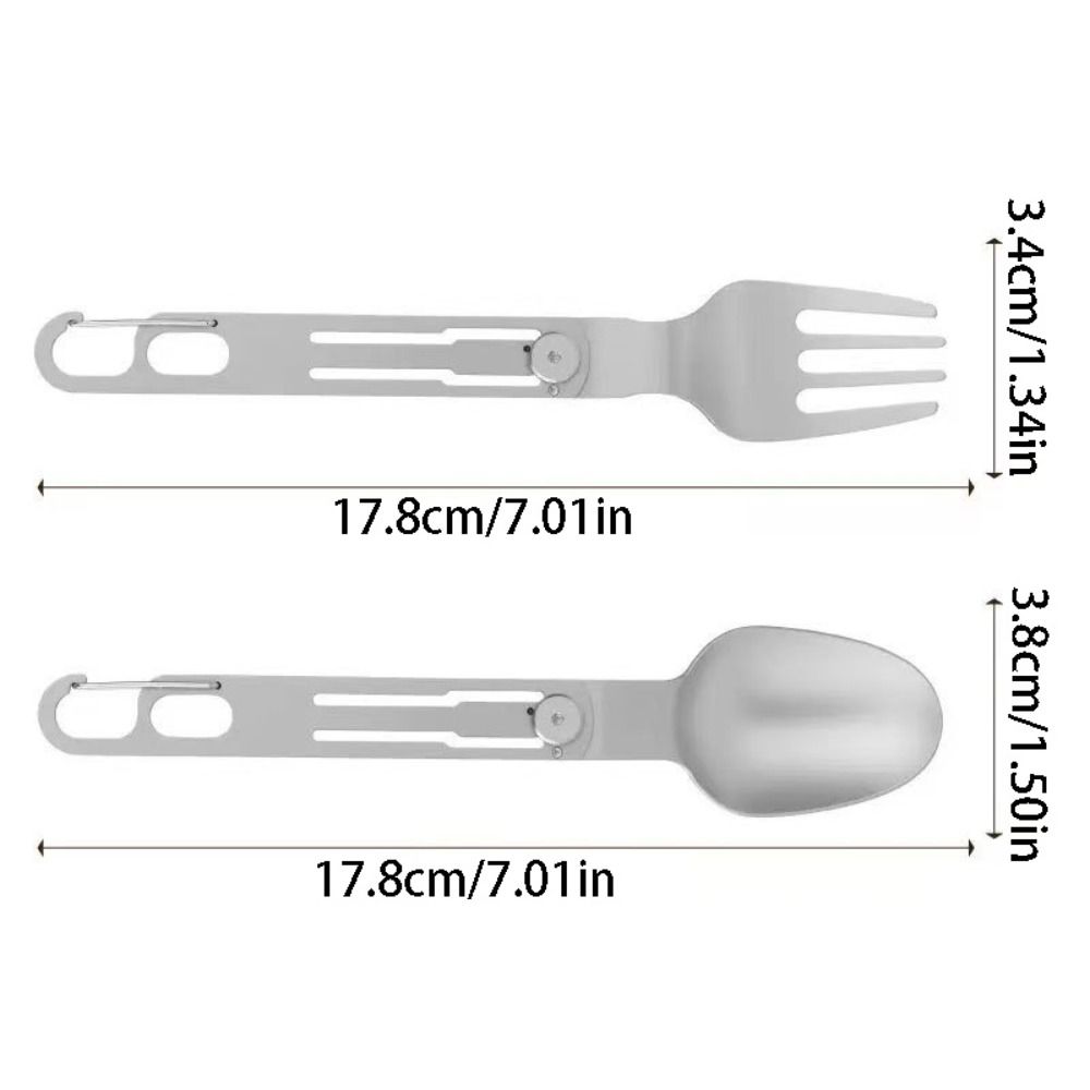 Reusable Folding Fork and Spoon Stainless Steel Travel Folding Spoon Camping Utensils  Camping Trip