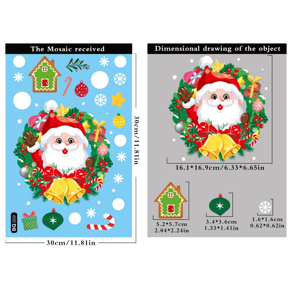 Christmas Window Stickers Santa Claus Reindeer Snowman and Elf Design Festive Merry Christmas Happy New Year Window Clings Gift