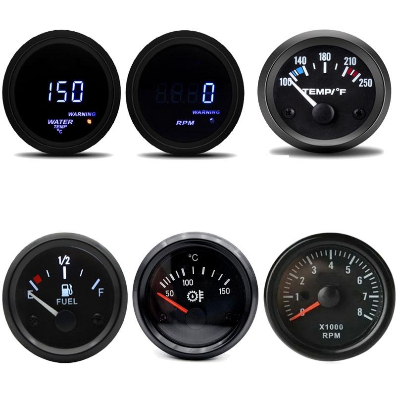 Water Temp Oil Temp Gauge Oil Press Fuel 52MM Tachometer Tacho Meter Water Tachometer Gauge