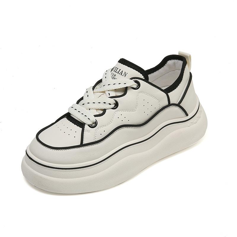 

Европейские туфли на толстой подошве белого цвета, новые весенние туфли из натуральной мягкой кожи, легкие, простые, универсальные, повседневные, спортивные туфли 40 чёрный